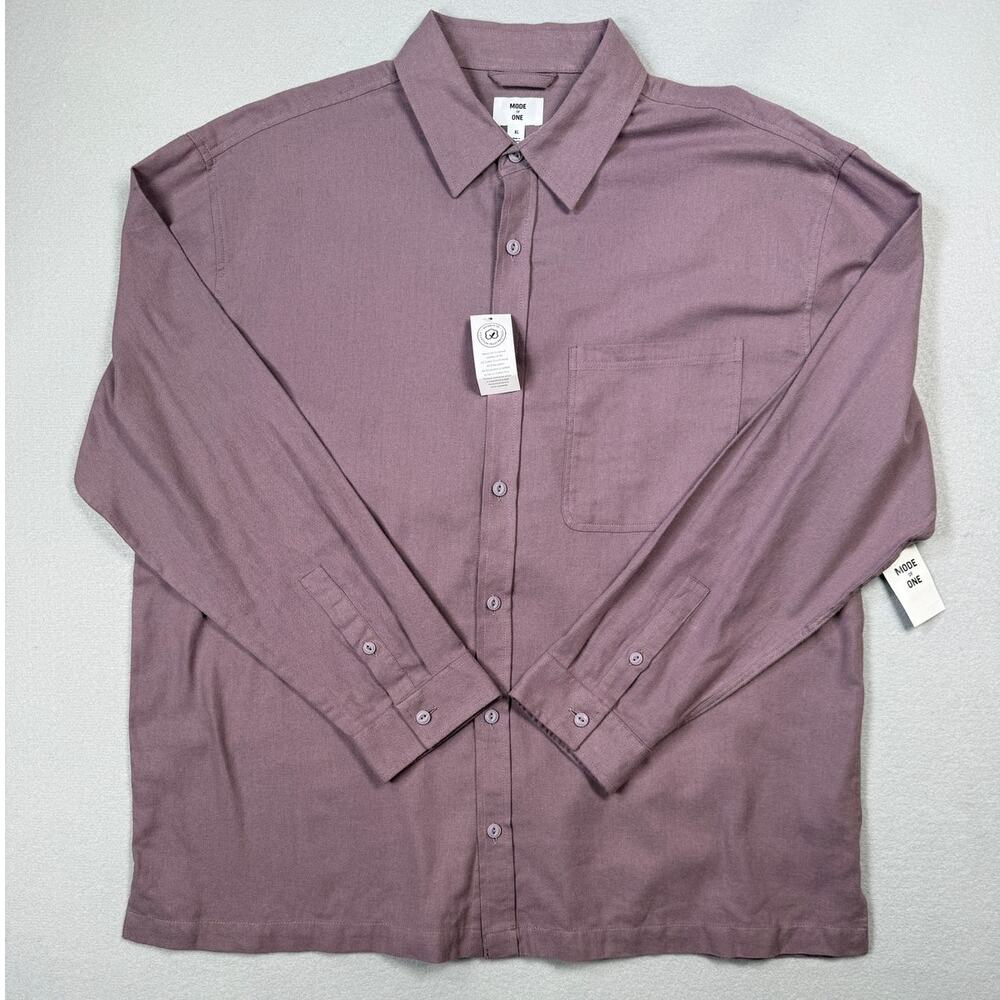 Mode of One Men's Relaxed-Fit Flannel Shirt,  Soft Moon XL  $60